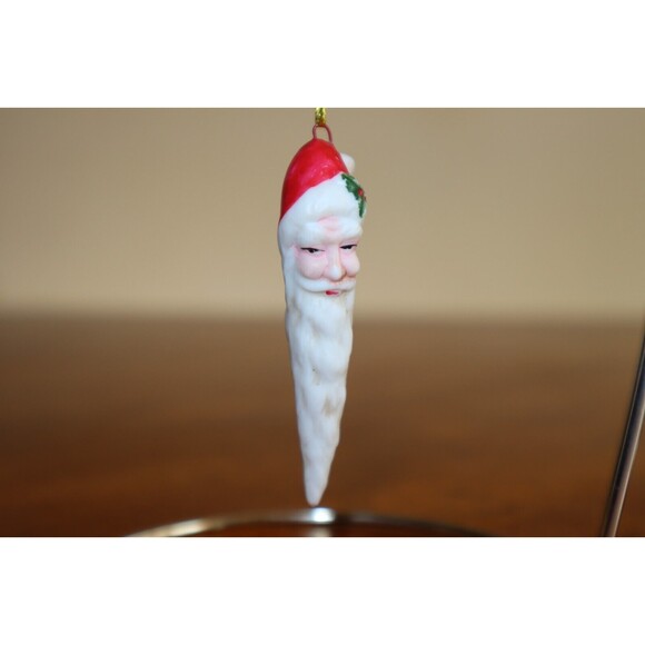 Lot 3x Vintage Santa Claus Father Christmas Icicle Beard Ceramic ~2.4” Ornament - Picture 3 of 9